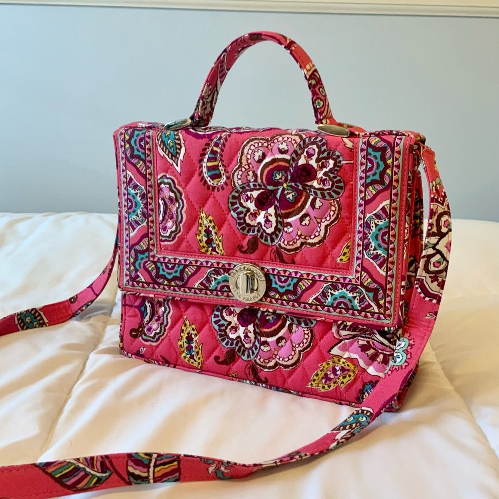 NWOT Vera Bradley Convertible Crossbody Satchel Purse in Call Me Coral